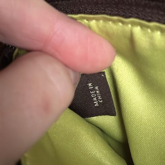 COACH Y2K WRISTLET GREEN TWEED MOHAIR NRASS BELTED DOG LEASH CLASP GOLD HANGTAG - Picture 13 of 14